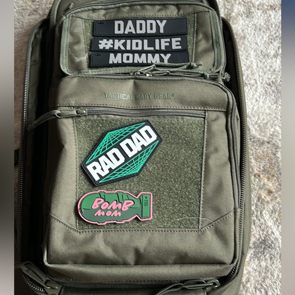 Tactical Baby Gear Kids Backpack with Patches - Green